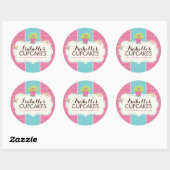 Whimsischer und lustiger Cupcake Labels Runder Aufkleber (Blatt)