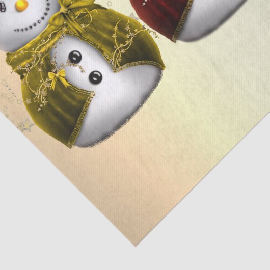 Whimsischer und Niedlicher Schneemann Weihnachten Seidenpapier (Detail)