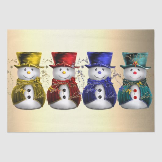 Whimsischer und Niedlicher Schneemann Weihnachten Seidenpapier (Vorderseite)