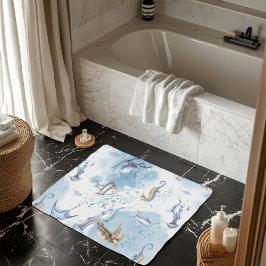 Whimsischer Unterwasserwelt - Muster für Meeresleb Badematte