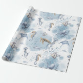 Whimsischer Unterwasserwelt - Muster für Meeresleb Geschenkpapier (Ungerollt)