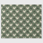 Whimsischer Urlaub Hühnchen flach Blatt Urlaub Geschenkpapier (Flach)