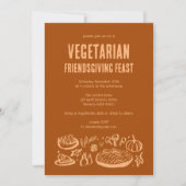 Whimsischer VEGETARISCHER Erntedank Einladung (Vorderseite)