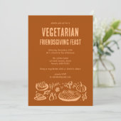 Whimsischer VEGETARISCHER Erntedank Einladung (Stehend Vorderseite)