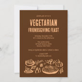 Whimsischer VEGETARISCHER Erntedank Einladung (Vorderseite)