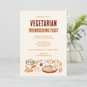 Whimsischer VEGETARISCHER Erntedank Einladung