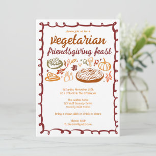 Whimsischer VEGETARISCHER Erntedank Einladung