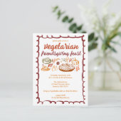 Whimsischer VEGETARISCHER Erntedank Postkarte (Stehend Vorderseite)