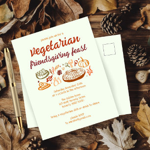 Whimsischer VEGETARISCHER Erntedank Postkarte