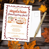 Whimsischer VEGETARISCHER Erntedank Postkarte