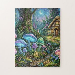Whimsischer verzauberter Pilzwald Cottagecore  Puzzle