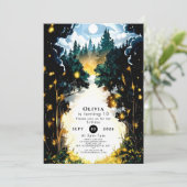 Whimsischer Verzauberung Woodland Geburtstag Einladung (Stehend Vorderseite)