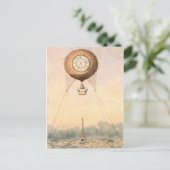 Whimsischer Vintager Heißluftballon Postkarte (Stehend Vorderseite)
