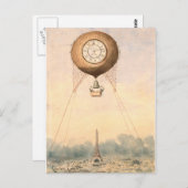 Whimsischer Vintager Heißluftballon Postkarte (Vorne/Hinten)