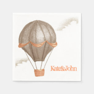 Whimsischer Vintager Heißluftballon Serviette