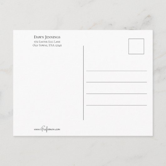 Whimsischer Vintager Osterhase Postkarte (Rückseite)