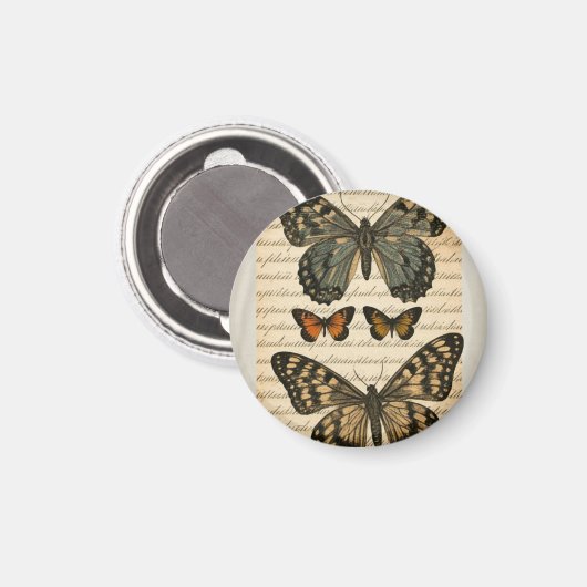 Whimsischer Vintager Schmetterling Magnet (Vorderseite/Rückseite)