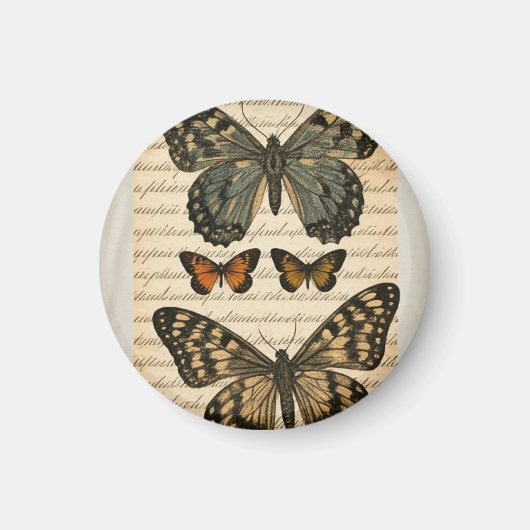 Whimsischer Vintager Schmetterling Magnet (Vorne)