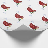 Whimsischer Vogel mit Schneeflocken Geschenkpapier (Ecke)
