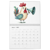 Whimsischer Volkskunst - Kalender der Hühner und R (Mär 2027)