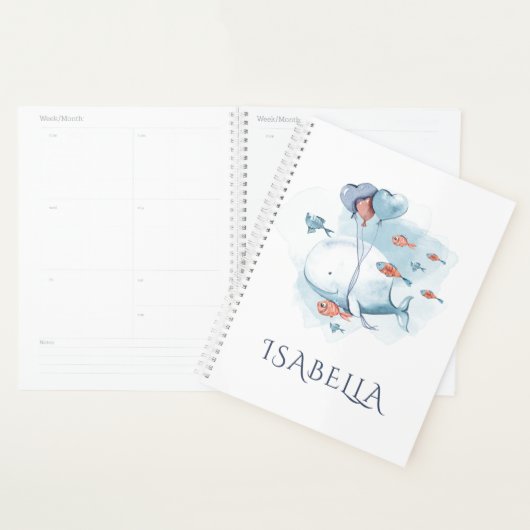 Whimsischer Wal und Fische Planer (Anzeige)