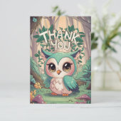 Whimsischer Wald Dankeskarte (Stehend Vorderseite)