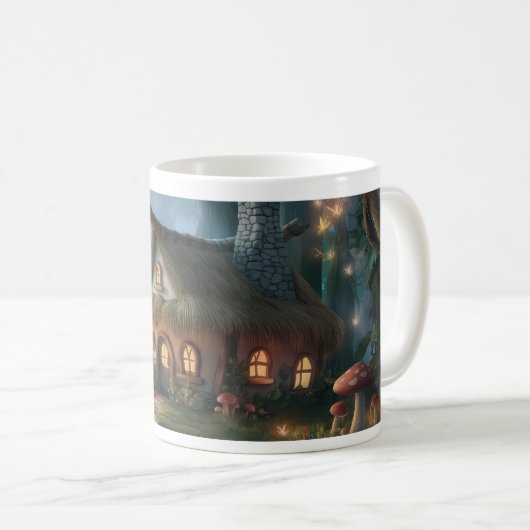 Whimsischer Wald-Hütte Kaffeetasse (VorderseiteRechts)