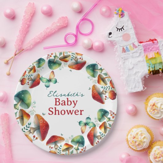 Whimsischer Wald Mushroom Baby Dusche Papier Telle Pappteller (Party)