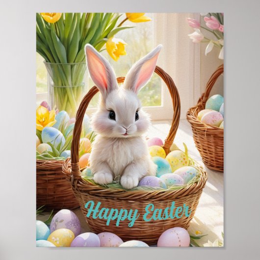 Whimsischer Wald Osterhase, Osterhase, Poster (Vorne)