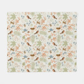 Whimsischer Wald Pflanzen Herbst Fleecedecke (Vorderseite (Horizontal))