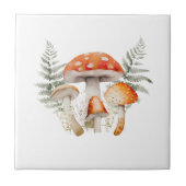 Whimsischer Wald Pilz Vintag Bauernhof Fliese (Vorderseite)