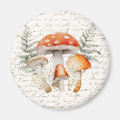 Whimsischer Wald Pilz Vintag Bauernhof Magnet (Vorne)
