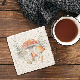 Whimsischer Wald Pilz Vintag Bauernhof Steinuntersetzer