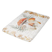 Whimsischer Wald Pilz Vintager Brief Bauernhof Badematte (Schrägansicht)