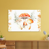 Whimsischer Wald Pilz Vintager Brief Bauernhof Leinwanddruck (Insitu (Wohnzimmer))