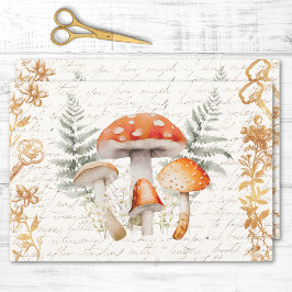 Whimsischer Wald Pilz Vintager Brief Entkopplung Geschenkpapier Set