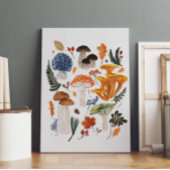 Whimsischer Wald Pilze Aquarellbilder Poster