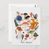 Whimsischer Wald Pilze Aquarellbilder Postkarte (Vorne/Hinten)