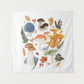 Whimsischer Wald Pilze Aquarellbilder Wandteppich (Vorderseite)