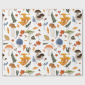 Whimsischer Wald Pilze Wasserfarbe Geschenkpapier (Flach)