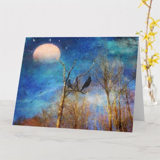 Whimsischer Wald Szene Karte (Gelbe Blume)