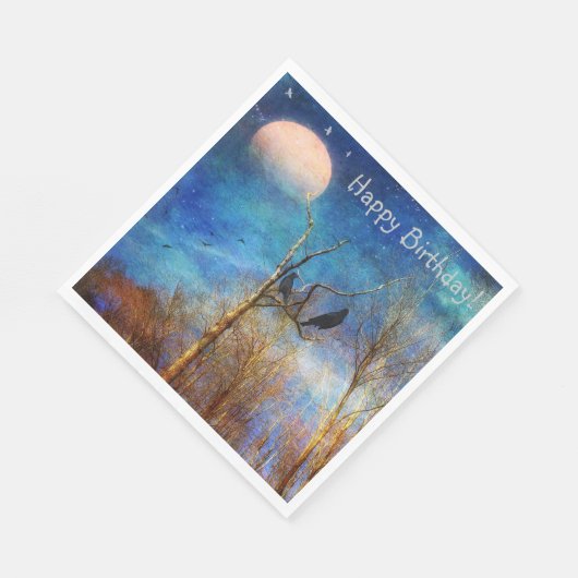 Whimsischer Wald Szene Serviette (Ecke)