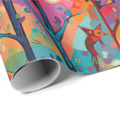 Whimsischer Wald Vögel Geschenkpapier (Rolleneckpunkt)