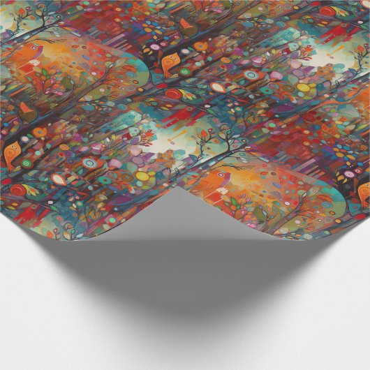 Whimsischer Wald Vögel Geschenkpapier (Ecke)