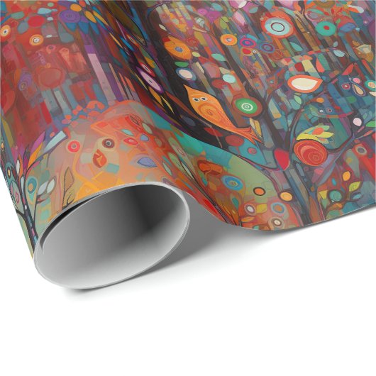 Whimsischer Wald Vögel Geschenkpapier (Rolleneckpunkt)