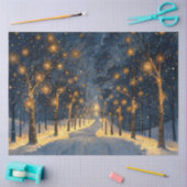 Whimsischer Wald während des Winterabschwungs Seidenpapier (Basteln)