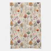 Whimsischer Wald Wasserfarbenwald Geschirrtuch (Vertikal)