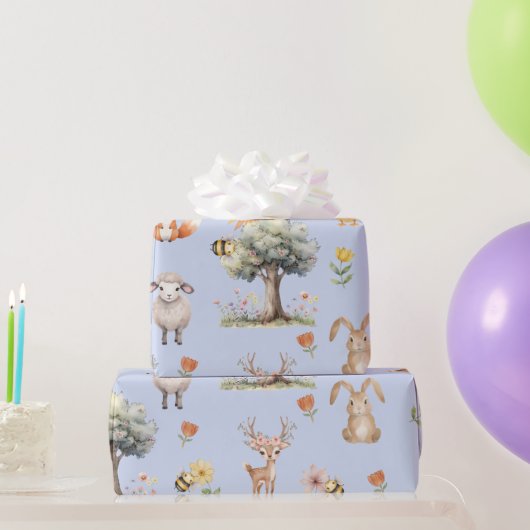 Whimsischer Wald Wildlife Geschenkpapier (Partygeschenke)