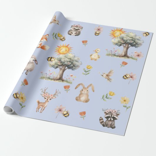 Whimsischer Wald Wildlife Geschenkpapier (Ungerollt)