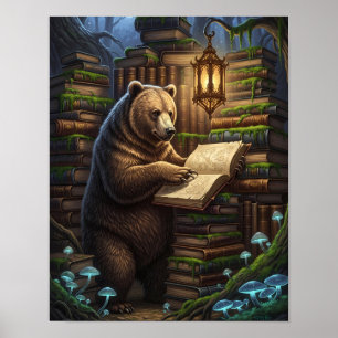 Whimsischer Waldbär   Magische Fantasie Poster